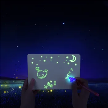 1TK A4 LED Helendav joonestuslaud Graffiti Doodle Drawing Tablet Magic Juhtida Kerge-Lõbus Luminofoorlamp Pliiats Hariduslik Mänguasi