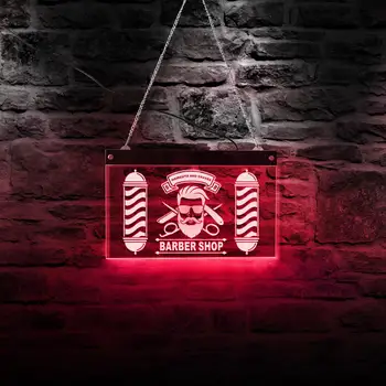 Barber Shop Ristküliku Akrüül LED Neoon Märk, Soeng, ilusalong Äri Wall Art Decor Värvi Muutmine näitab Valguse Juhatus