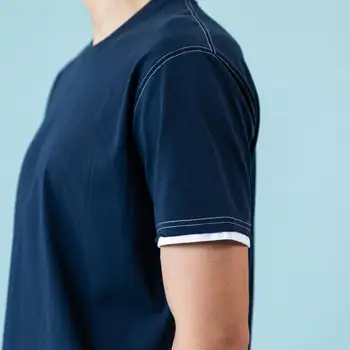 SIMWOOD 2020. aasta suvel uus t-särk meeste mood võltsitud double layer kontrasti, värvi tops juhuslik puuvill hingav tees SJ150069