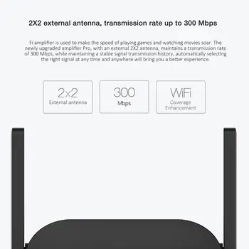 Xiaomi WiFi Repeater Pro 300M Mi Võimendi Võrgustik Expander Ruuteri Võimsuse Extender Roteador 2 Antenn Ruuteri Wi-Fi Kodu