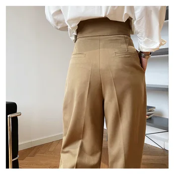 2021 Uus Kevad Naiste Vabaaja Püksid Kõrge Vöökoht Naiste Vabaaja Püksid Naiste Püksid Outwear Lai Jalg Harlan Püksid