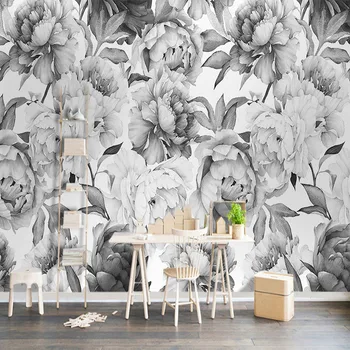 Kaasaegsed Valged Lilled, Abstraktse Seinamaaling Tapeet, elutoas TV Taust Seina Maali 3D-Isekleepuv, Veekindel Lõuend Fresko