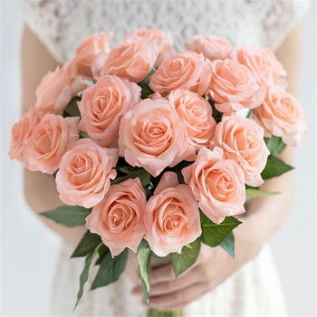 20pcs/set Roosa lilled, kimp Royal Rose kallis tehislilled Silk reaalne touch tõusis lilled koju pulm teenetemärgi