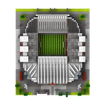 Kuum Lepining linn klassikaline arhitektuur Manchester United jalgpalli Staadionid Vana Trafford mini mikro-plokid, tellised mänguasjad kingitus
