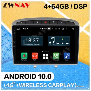 Carplay Android 10.0 ekraan, Auto Multimeedia DVD-Mängija Peugeot 308 308SW 408 GPS Navigation Auto Raadio Audio Stereo juhtseade