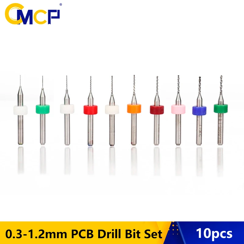 0.3-1.2 mm PCB Drill Bit Set 10pcs Prindi trükkplaadi Puuriterad Auk Lõikur Karbiid Micro Puuriterad Komplekt