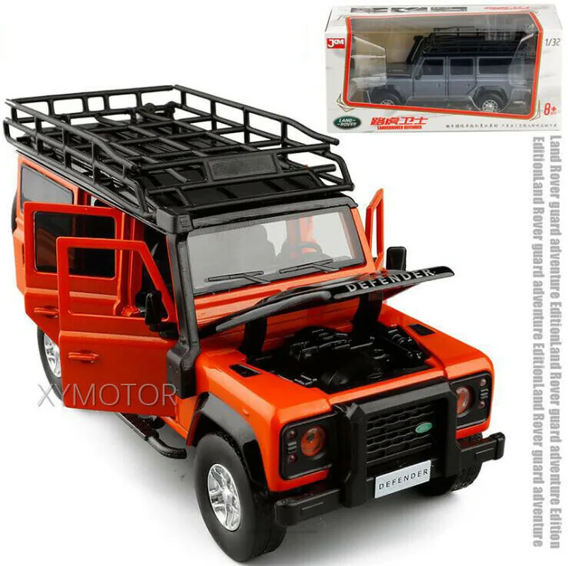 1/32 Jackiekim Jaoks Land Rover Defender Diecast Auto Mudel Lapsed Mänguasjad Poisid tüdrukud kingitus Oranž/Roheline/Hall Tõmmake Heli valgus