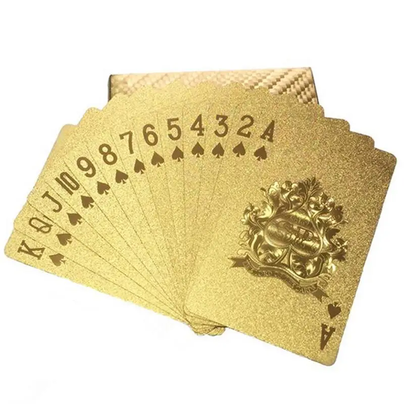 1 Karp Kuldne Foolium Poker Plastikust Veekindel Juhatuse Mäng Magic Poker Suur Pidu Külaline Mängu Pärast Partei Sõprade Kingituste Ilus Kingitus