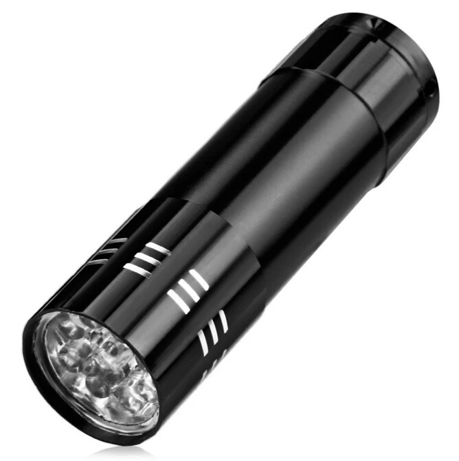 100tk/palju Mini Kaasaskantav Alumiinium UV-Ultraviolett Blacklight 9 LED-UV-Taskulamp Taskulambi Valguse Lamp
