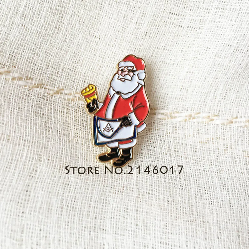 10tk Freemason Cartoon Sõrmed ja Sõle Xmas Mehed Emailitud Metall Masonic Viimase Master Põll Rinnamikrofon Pin-Santa Jõulud Märgi Mason