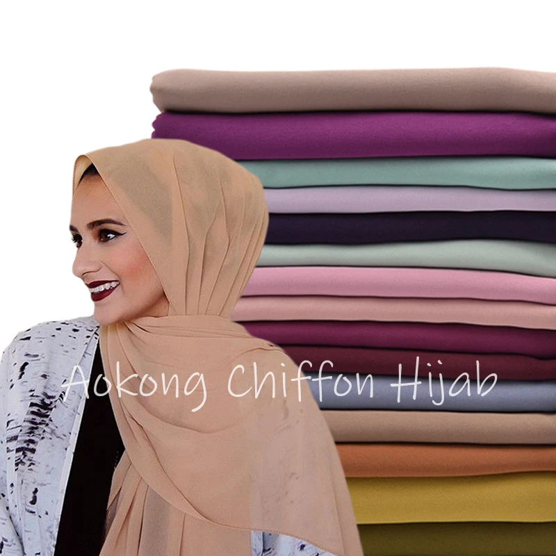 10tk/palju naisi tahke tavaline mull sifonki hijab sall wrapid pehme pikk islam foulard suurrätikud moslemi georgette sallid hijabs