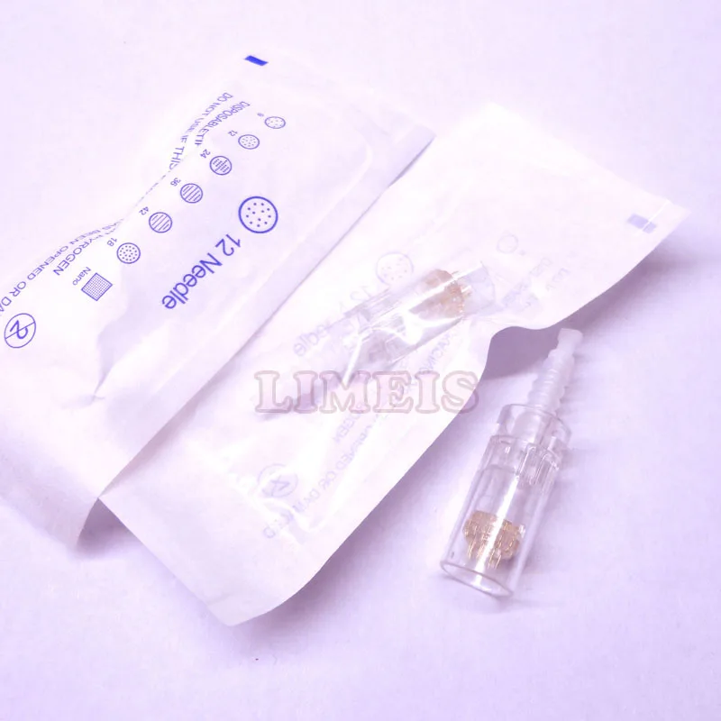 10tk titaan 12 pin-MYM cartridge for electric derma pen asendamine pea mikro-nõela derma pliiatsid 12 sõrmed tätoveering nõelad nippi