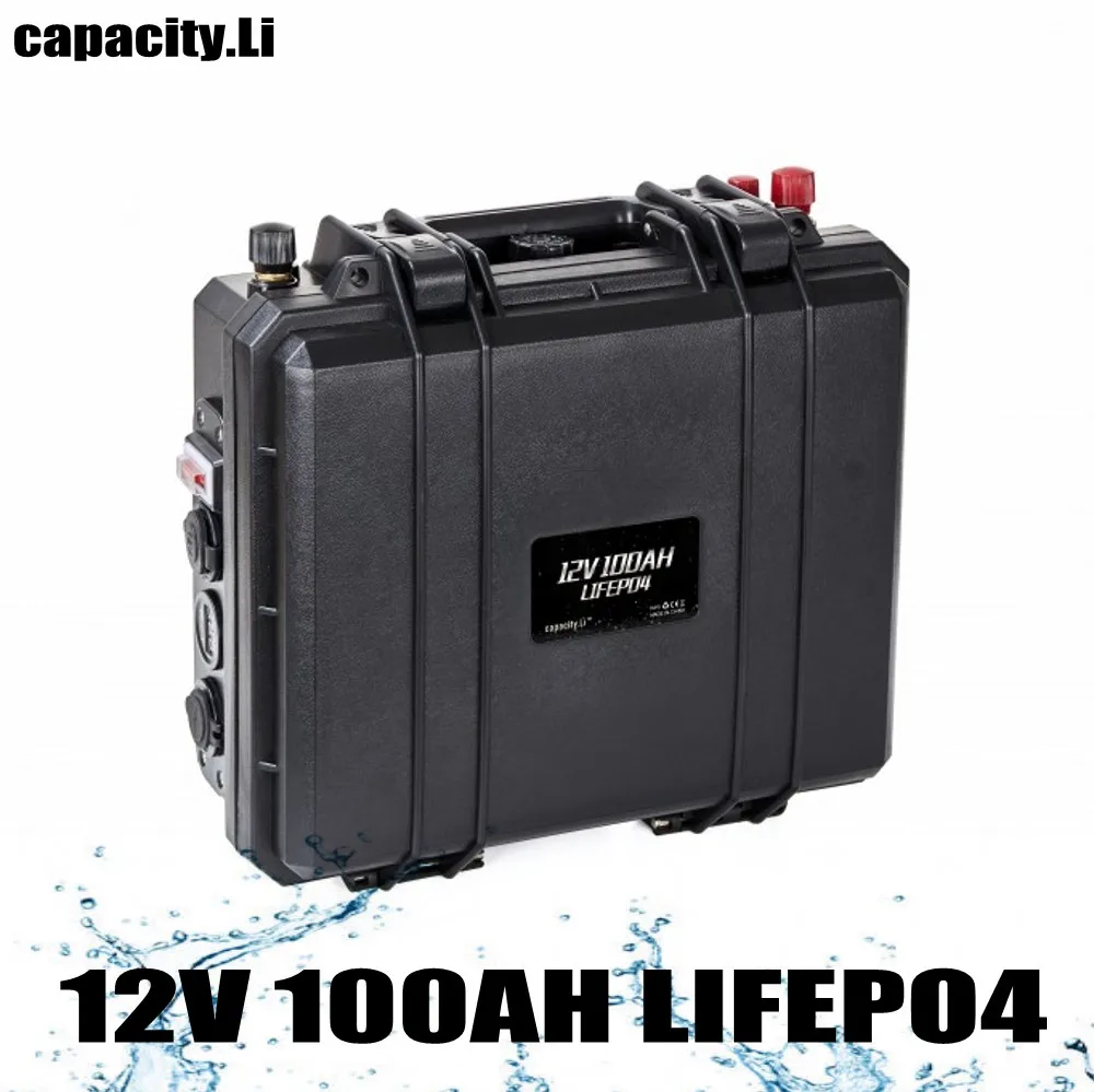 12.8 V 100A lifepo4 akut, Paadi-mootori-ja Päikeseenergia aku Camper Ehitatud 12.8 V BMS Väljas kütus