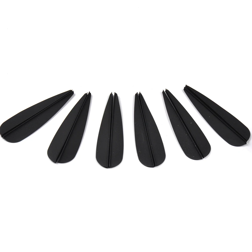 12 tk 2.5 tolline Musta Värvi DIY Nooled Plastikust Kaubikute Sulg jaoks Vibulaskmine Nool Jahindus Vibulaskmine