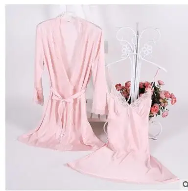 1931 Seksikas Naiste Pits Silk Satin Kimono Hommikumantel Nightgowns rüü Komplekti Poole Varruka Pesu Pidžaama Sleepwear lounge naine Nightwe