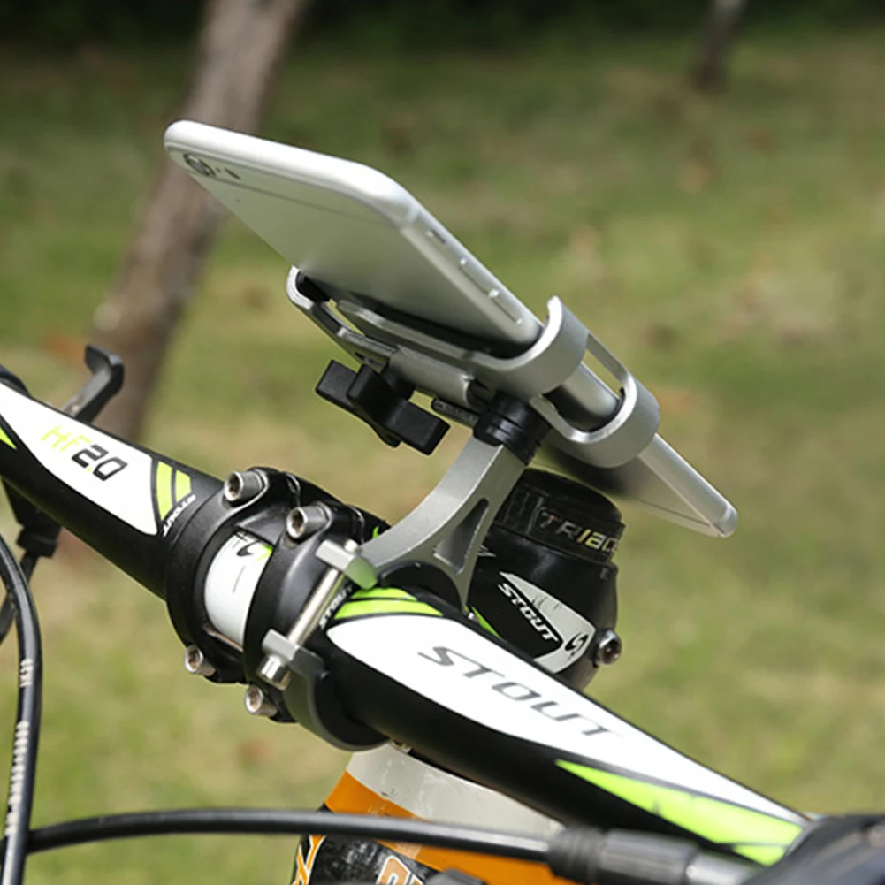 1TK Jalgratta Mount Telefoni Omanik Häll Seista Alumiinium Universaalne Klamber Bike Hõbe Rotatsiooni