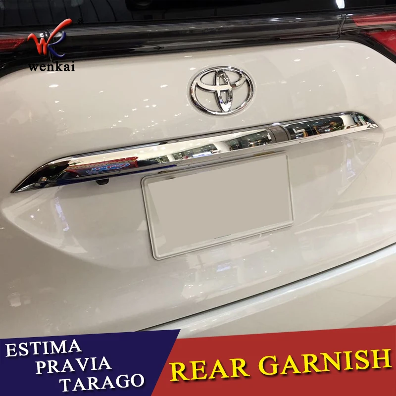 1tk ABS Plastikust Tagumine Trunk Trim Saba Ukse Kleebis Garneering Toyota Estima Nimetamine Tarago 2016 2017 2018 Car Styling