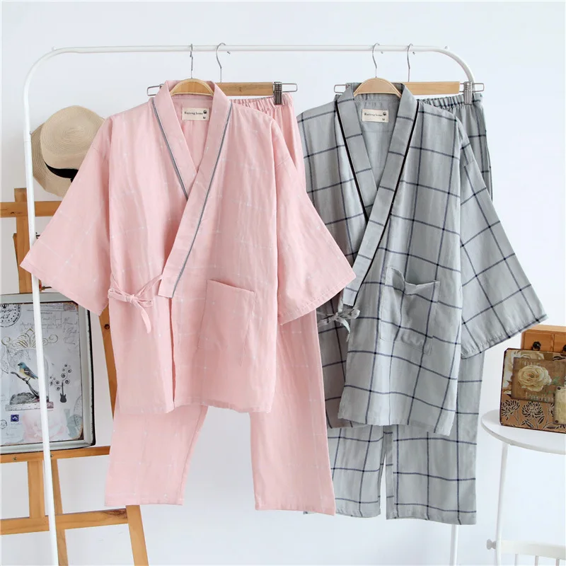 2019 aasta Sügisel Jaapani Pidžaama Naiste Puuvillane Kahekordne Marli Pijama Femme Sleepwear Set Paari Öö Sobib Naistele Pidžaamad Homewear