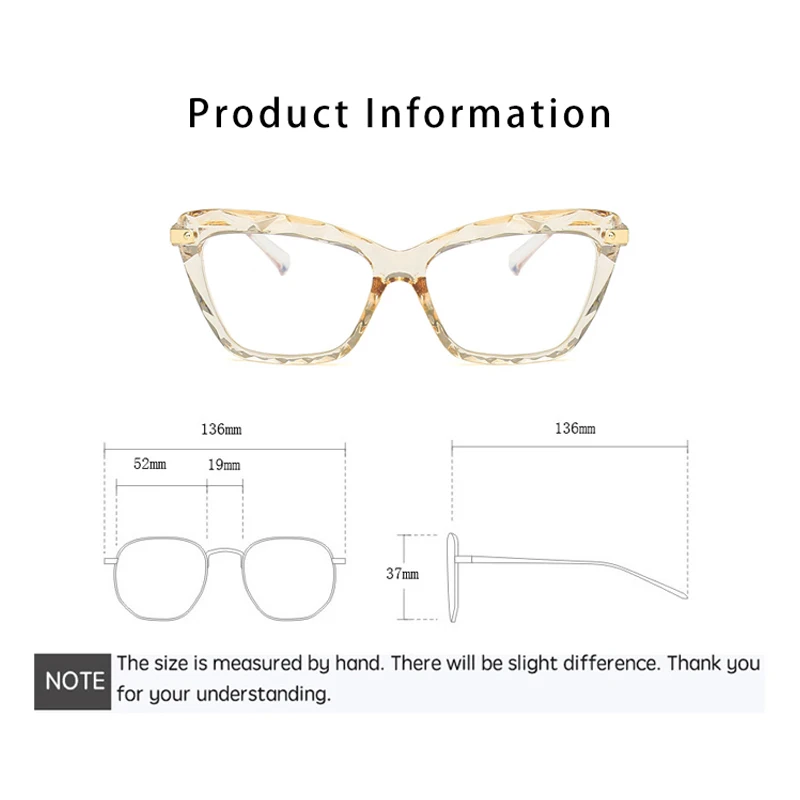 2020 Anti-sinine Valgus Cateye Klaasid Raami Naiste Mood Klaasid läbipaistvad selge prillid raamid