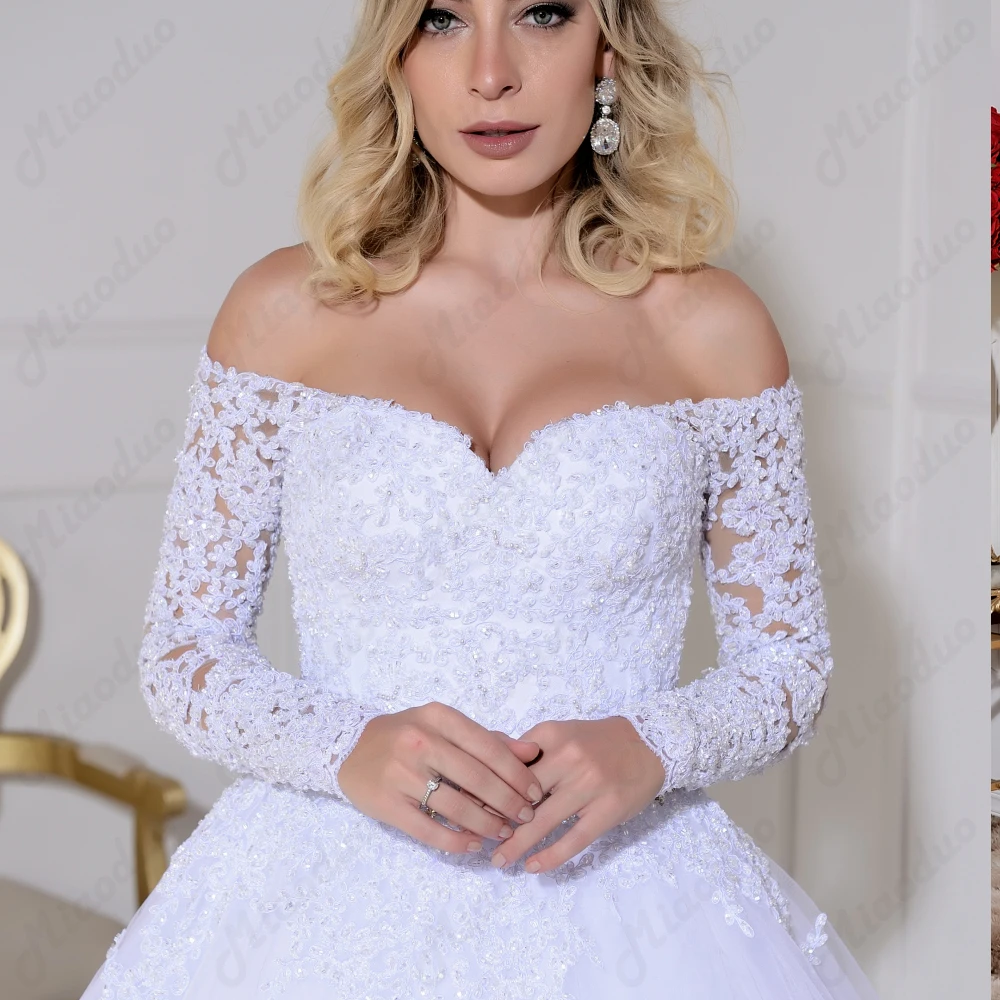 2020 Vestido de Noiva Pits Rida Pruudi Kleidid Rüü de Mariee Hommikumantlid Luksus Beaded Pikk Varrukas Valge pulmakleit