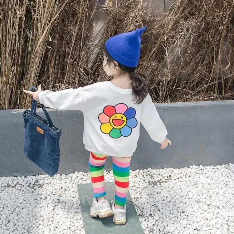2020. aasta Sügisel Tüdrukute Riided Komplekti Puuvill lilled sport Laste Riided 2tk Pikkade varrukatega T-särk, top + püksid bebe Lapsed Riided