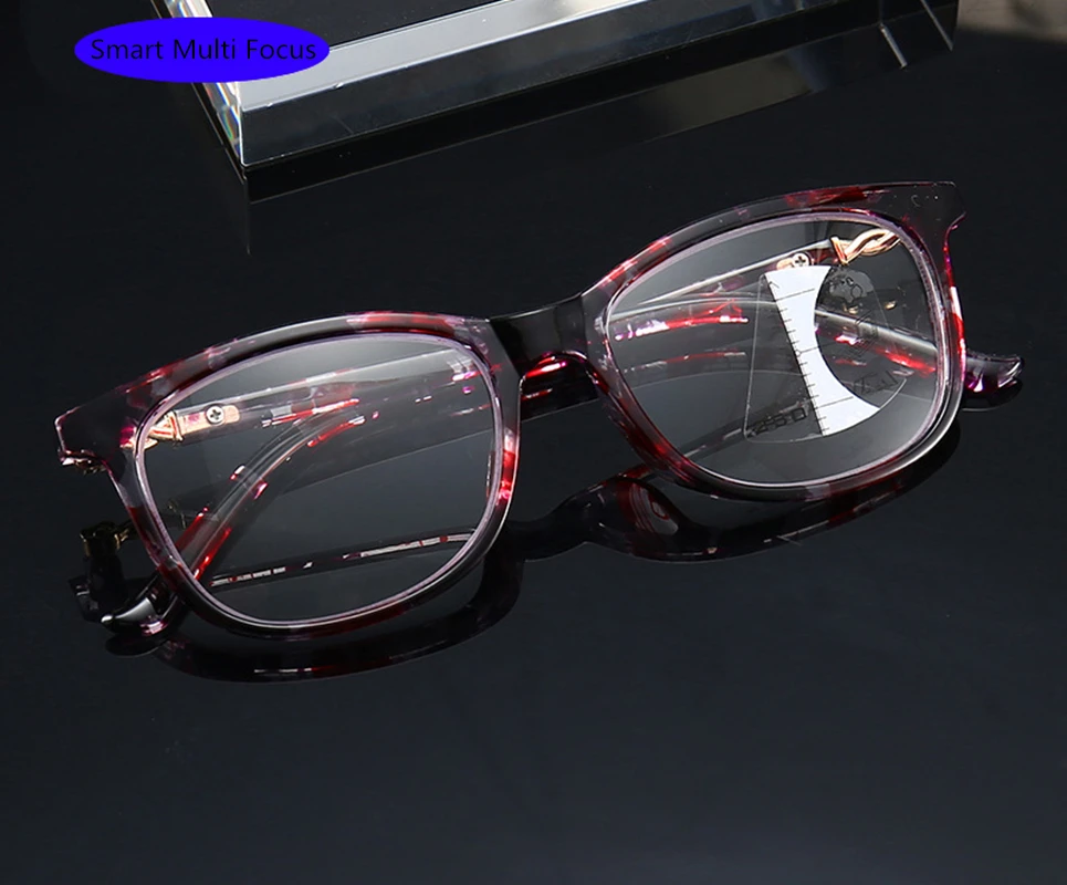 2020. aasta mood anti-sinine valgus progressiivne multi-focus lugemise prillid meestele ja naistele kasti smart zoom lugemise prillid
