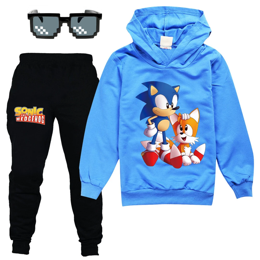 2021 Sonic the hedgehog Topp Mantel laste Pusad 3D Hupparit Pulloverid Ülerõivad Topp poisid tüdrukud Spordidressid Streetwear