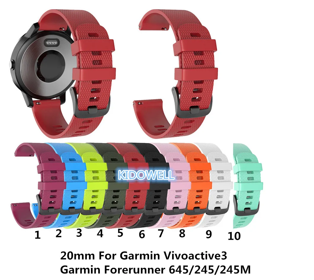 20mm Rihma Garmin Vivoactive 3 Vaata Bänd Silikoon Sport Asendamine Turvavöö Garmin Forerunner 645/245/245M Smart Vaadata