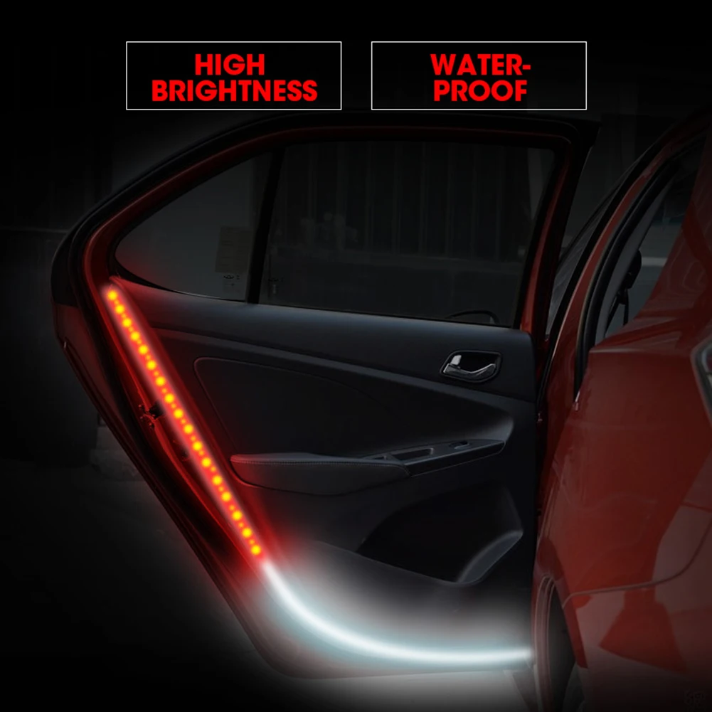 2tk LED Light Strips 328SMD Valgus Auto Ukse Kõrge Heledus Strobe Hoiatus Tuli Ukse Sisemus, 3.9 jalga