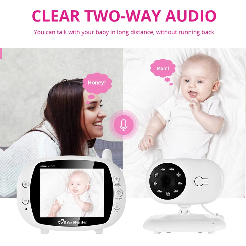 3.5 tolline Video Traadita Baby Monitor VOX Turvalisuse Kaamera Lapsehoidja IR Night Vision Kõne Babyphone Temperatuuri Jälgimine