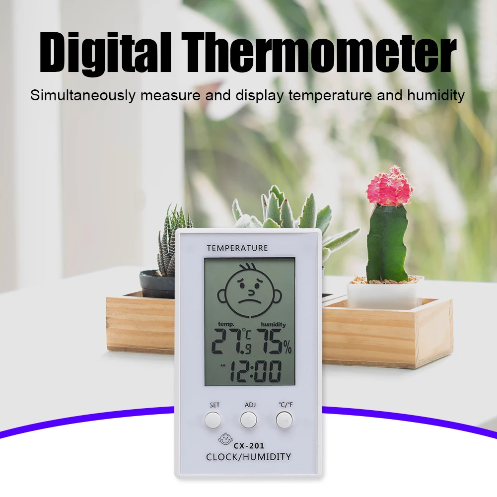3 In 1 Sise Digitaalne Kell Hygrothermograph Kodu Humidometer Temperatuuri Näidik Hygrometer Termomeeter 96x57x13mm
