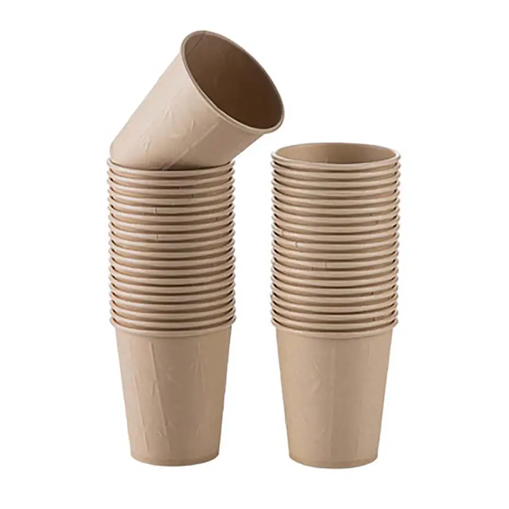 40PCS Lagunev Bambusest Paberi Cups 250ml Ühekordsed Nõud, Kohvi-Tee Tassi sisse Pressitud Anti-skid Paksenenud Isoleeritud Magustoit Tassi