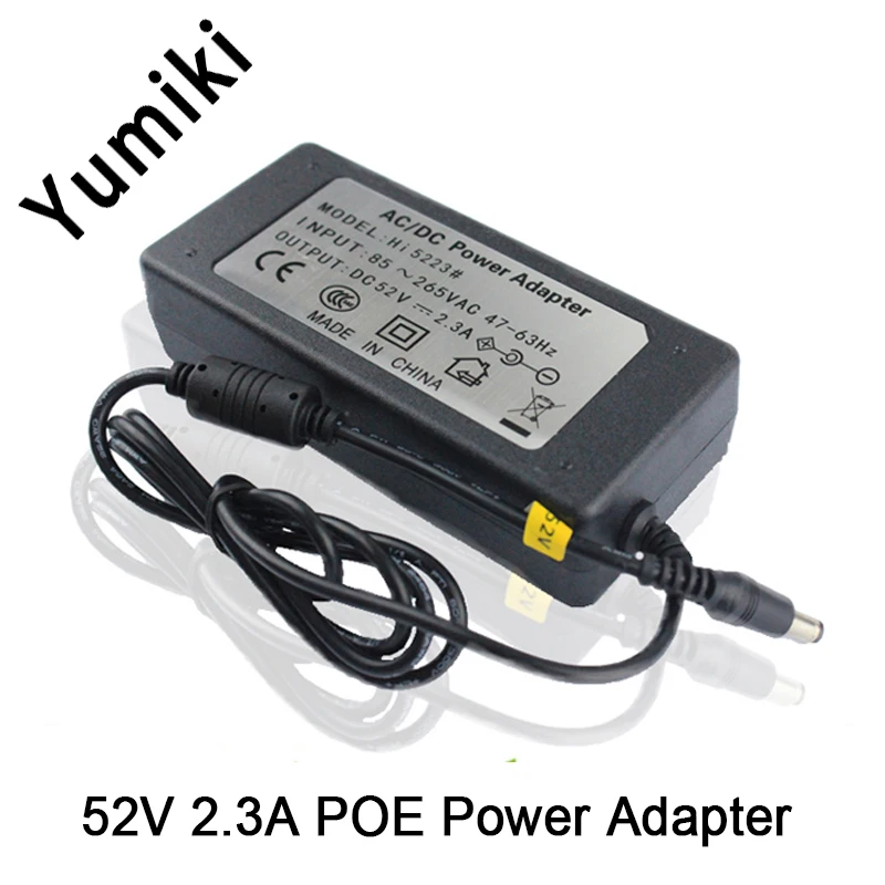 5.5*2.1/5.5*2.5 POE adapterid IP Kaamera 52V DC 2.3 119.6 W switching power adapter/toide