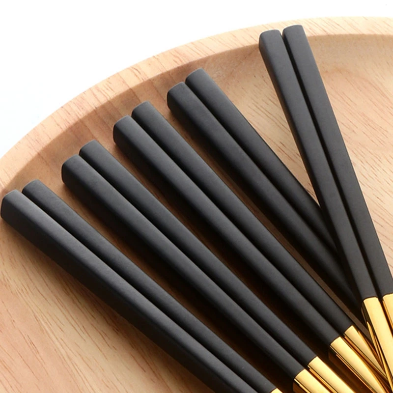 5 Paari Söögipulgad Roostevabast Terasest Hiina Kuld Set Black Metal Haki Pulgad Kogum, mida Kasutatakse Sushi Dinnerware