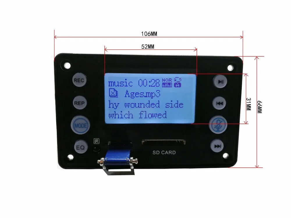 5V LCD MP3 Dekooder Juhatuse Bluetooth-4.2 Audio Vastuvõtja APE FLAC, WMA WAV Dekodeerimise Toetus Salvestus Raadio Lyrics Display