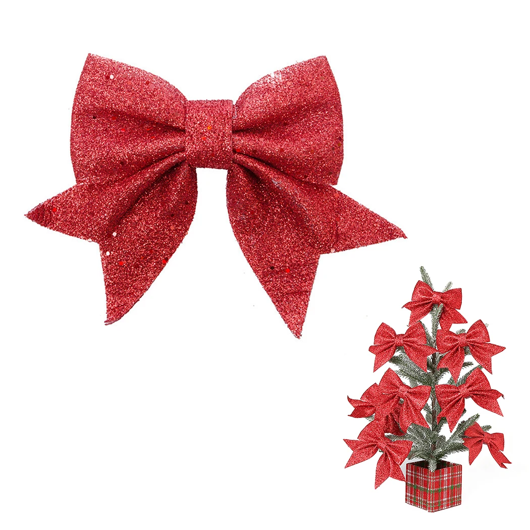 8pcs Jõulud Vibu Christmas Tree Teenetemärgi Xmas Ornament Bowknot Uue Aasta Pidu Koju Pulmad Decor Kingituste pakkimine