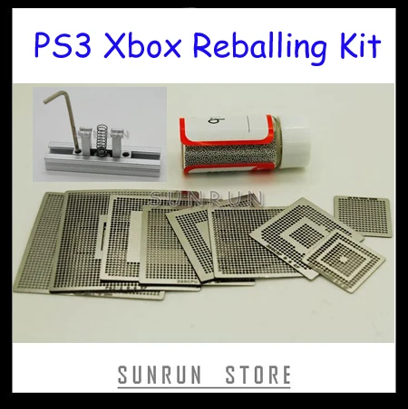 9PCS Xbox PS3 Reballing Šabloonid + 1 Pudel 0.6 mm 25K Jootma Palli + 1TK Otsene Soojendusega Reballing Jaam