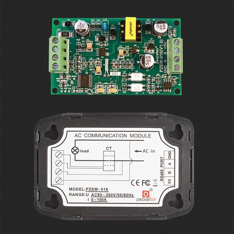 AC ühefaasiline Watt Energy Meter poolitatud CT&USB-RS485 Modbus 220V 100A Pinge Praegune Sagedus võimsustegur Kwh Arvesti