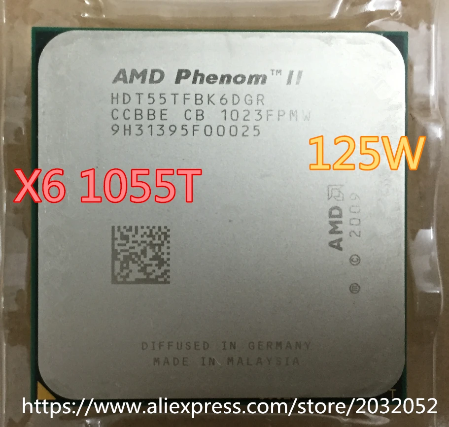 AMD X6 1055T CPU Protsessor Kuus-Core 2.8 Ghz/3M /125W Socket AM3 CPU Desktop (töötab Tasuta Shipping)