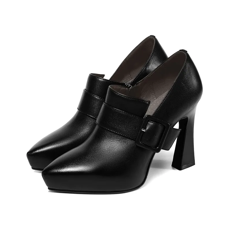 ASUMER 2020. aasta uus ehtne nahk kingad, pikad varba zip kõrge kontsaga kingad klassikaline kõnniteed office kingad naistele pumbad kingad naistele