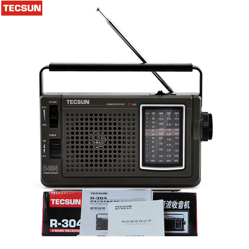 Algne Tecsun TECSUN R-304 R-304P Raadio Kaasaskantav Raadio Vastuvõtja FM-Raadio Kõrge Tundlikkusega Raadio Desheng Tilk Laevandus