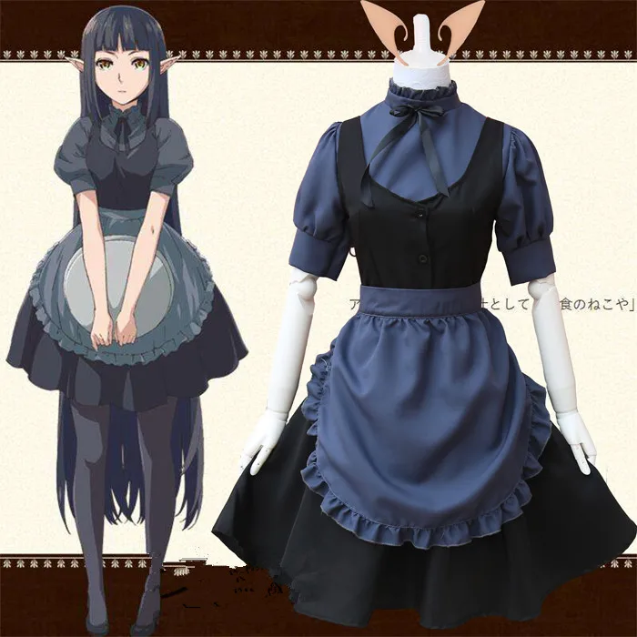 Anime Multikas Armas Halloween naine, Naine, Neiu kostüüm Cosplay Kostüüm Musta Neiu Kostüüm Kõrva+kleit+põll+pael