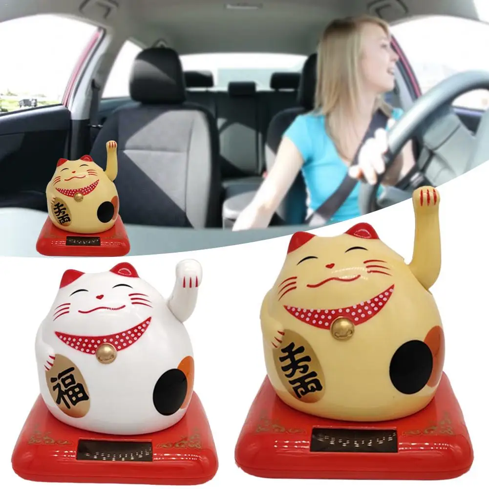 Armas Päikese Õnnelik Kass Laine Relvade Tervitades Õnne Sümbol Figuriin Paw-vehkimine China Fortune Kassid Magamistuba Auto Armatuurlaua Viimistlus