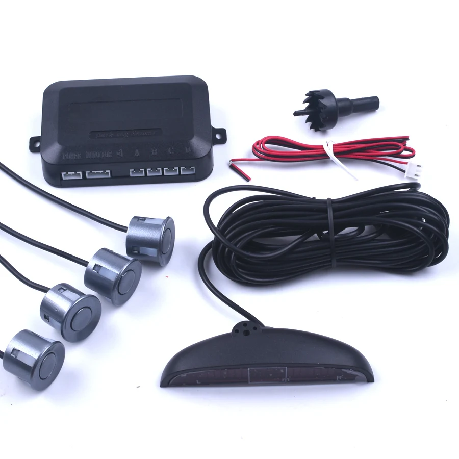 Auto Auto Parktronic LED Parkimine Andur 4 Andurid Reverse Backup, Auto Parkimine Radar Jälgib detektorite Süsteem Taustvalgustusega Ekraan