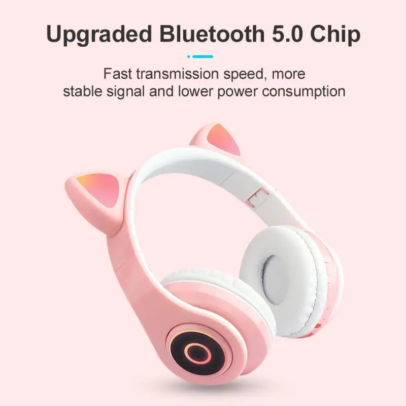 B39 Traadita Kass Kõrva Bluetooth-Peakomplekti, Kõrvaklapid Üle Kõrva Kõrvaklapid Koos LED Valgus Helitugevuse Tüdruk Kõrvaklapid Video