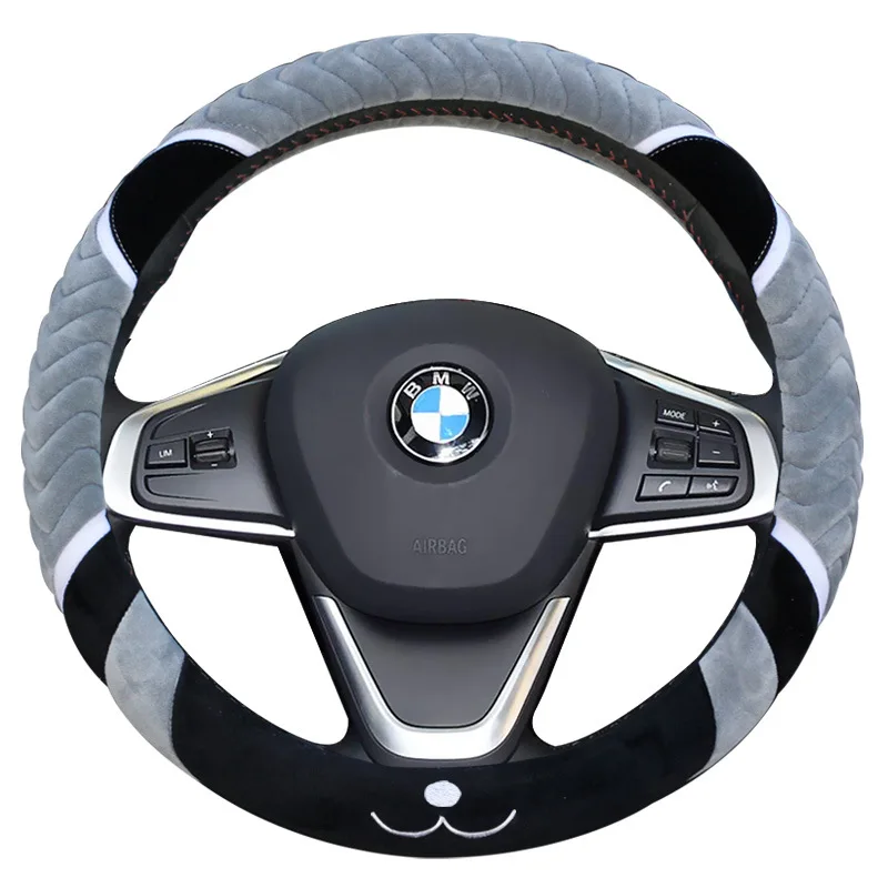 BMW auto seeria 1-8 talvel palus rooli kate lühike palus auto käepideme kate non-slip soe universaalne cute cartoon