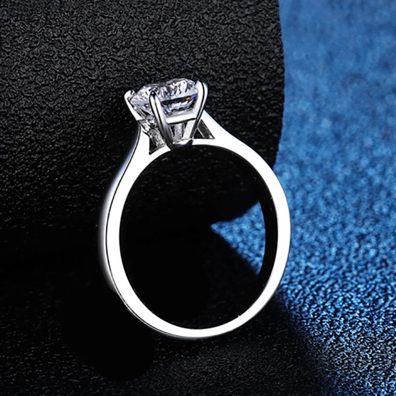 BOEYCJR 925 Hõbe 1ct/2ct F värvi Moissanite VVS Pulmad Engagement Diamond Ring siseriikliku sertifikaadi Naistele