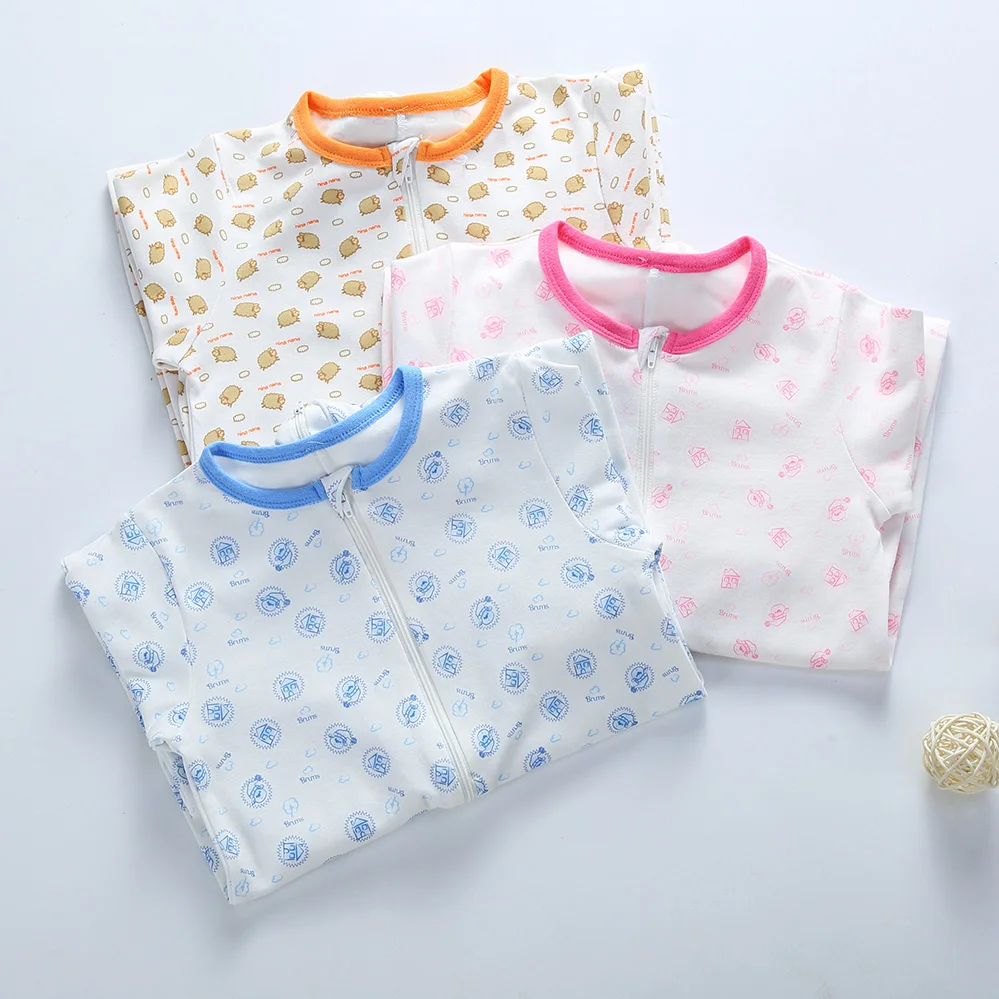 Beebi riided Väikelapse puuvill pikad varrukad lukuga one-piece riided poistele ja tüdrukutele Kodu riided multi-function Laste pidžaama
