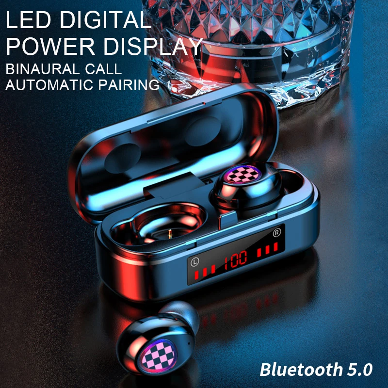 Bluetooth-Kõrvaklapid 5.0 Kõrvaklapid Juhtmeta Kõrvaklapid TWS Peakomplekt Sport Earbuds LED Kõrva Pungad Kõrva Telefonid, Kõrvaklapid Android