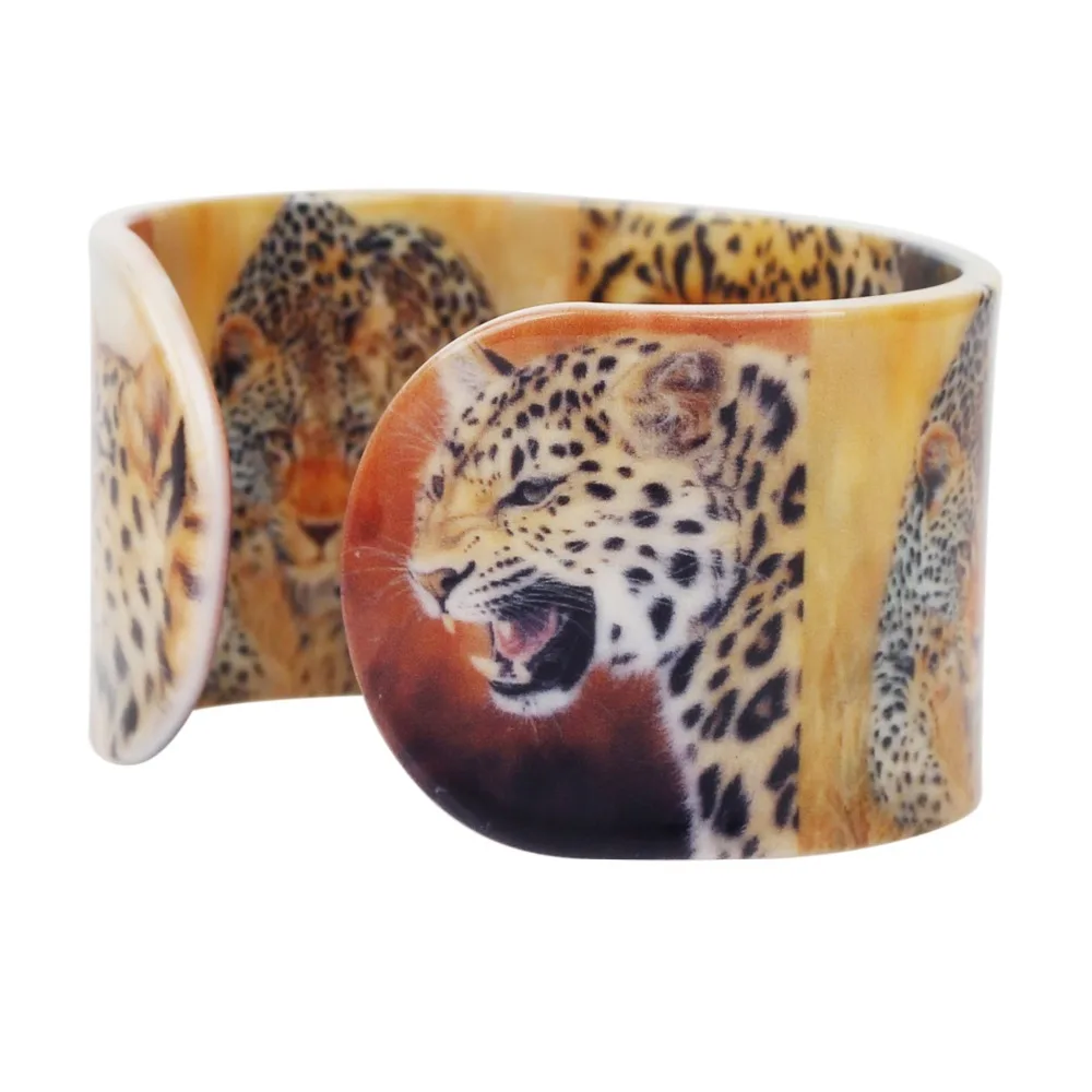 Bonsny Plastikust Aafrika Leopard Panther Käevõrud Käevõrud Metsloomade India Käsitöö Ehted Naistele, Tüdrukutele Teen Lapsele Kingitus Hulgimüük